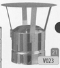 Kap: standaard regenkap, diameter 230 mm Ø230mm